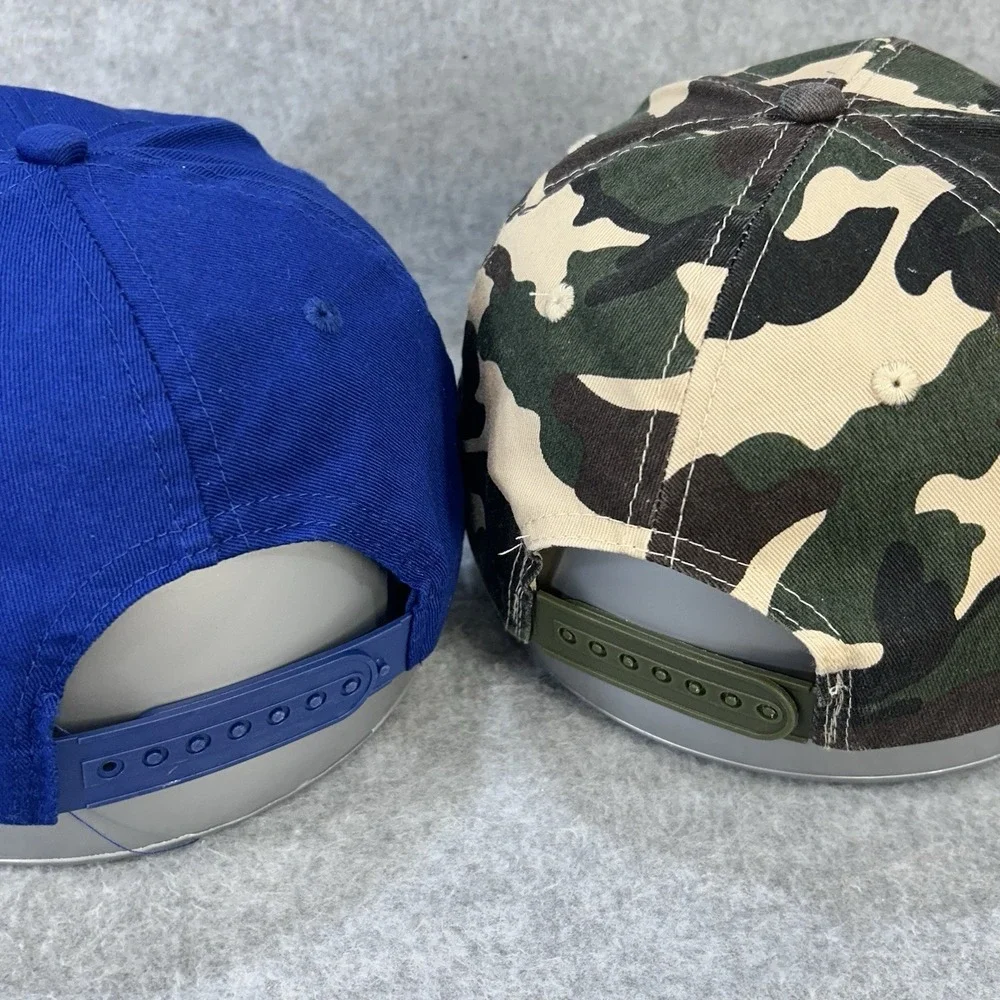 Lowe's PRO Hat Lot 2 Snapback Caps Blue Camo Embroidered‎ Adjustable